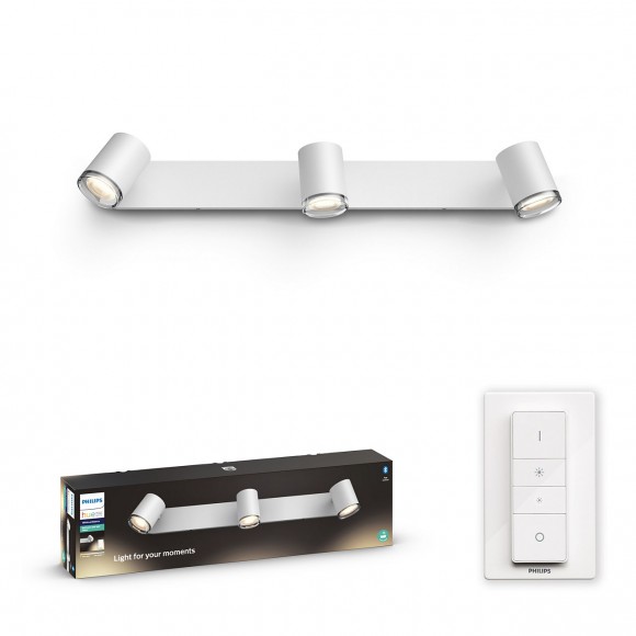 Philips Hue 34180/31/P6 koupelnové nástěnné bodové svítidlo Adore 3x5,5W | GU10 | 750lm | 2200-6500K - White Ambience, dálkové ovládání, stmívatelné, Bluetooth, bílá