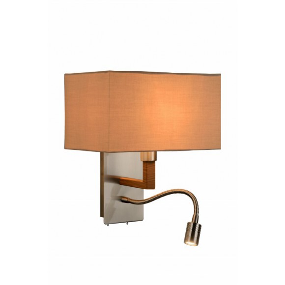 LED nástěnné svítidlo lampa Lucide Festa 1x40W E14/1x3W LED - čtecí lampa