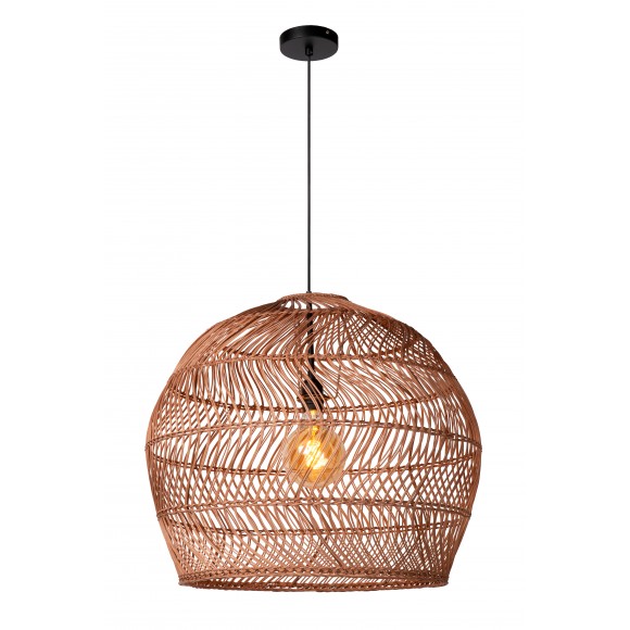 Lucide 03437/60/44 zavěsné stropní svítidlo Moloko 1x40W | E27 - ratan, stmívatelné