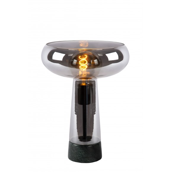 Lucide 03528/01/65 stolní lampička Listelle 1x40W | E27 - kouřová šedá, sklo, vypínač na kabelu