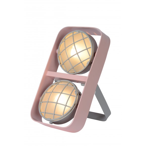 Lucide 05533/02/66 dětská stolní lampička Renger 2x25W | G9 - růžová, kov, nastavitelná, vypínač na kabelu