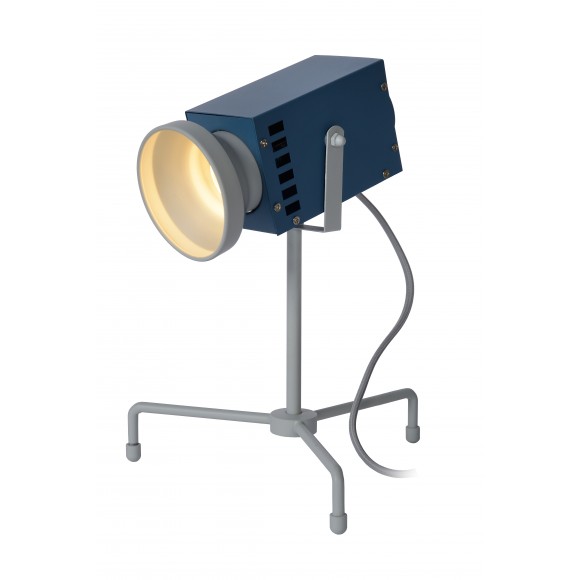 Lucide 05534/03/35 LED dětská stolní lampička Beamer 1x3W | 70lm | 3000K - modrá, kov, nastavitelná, vypínač na kabelu