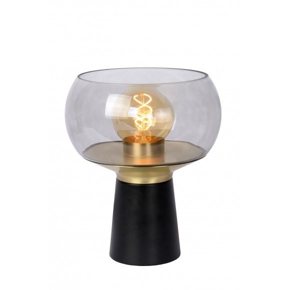 Lucide 05540/01/30 FARRIS dekorativní stolní svítidlo V280mm | 1xE27 - černá, kouřové sklo