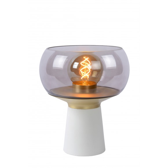 Lucide 05540/01/31 stolní lampička Farris 1x25W | E27 - bílá, sklo, vypínač na kabelu