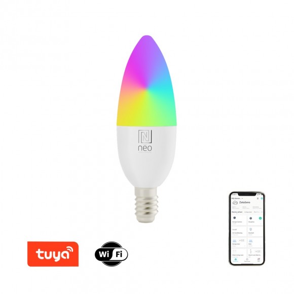 Immax NEO 07716L LED inteligentní žárovka 1x5,5W | E14 | 470lm | 2700-6500K | CCT | RGB - stmívatelná, bílá