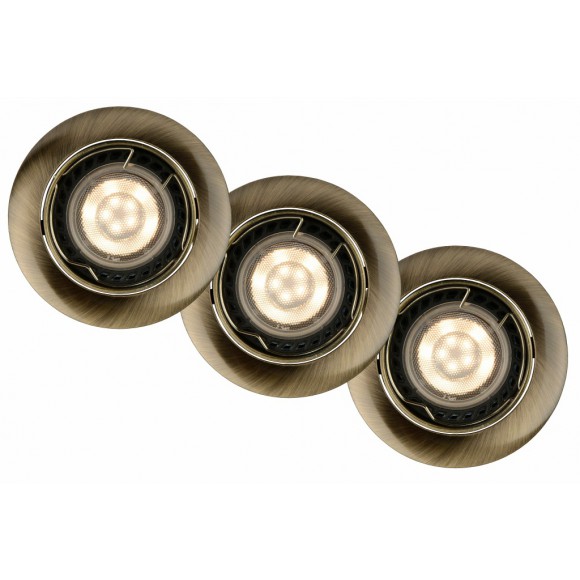 Lucide 11001/15/03 LED zápustné bodové svítidlo Focus 3x5W | GU10 | 960lm | 3000K - sada 3ks, bronz