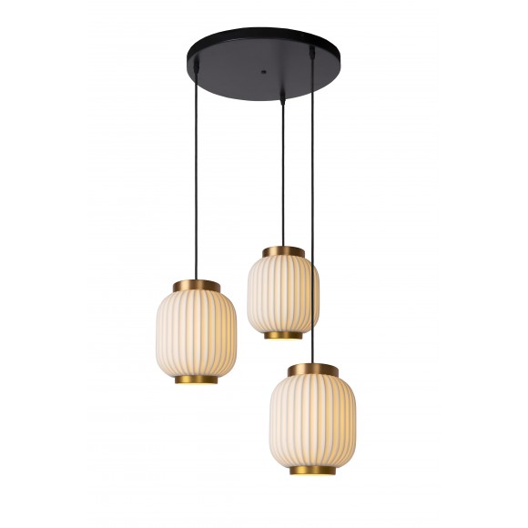 Lucide 13435/03/31 zavěsné stropní svítidlo Gosse 3x40W | E27 - bílá, porcelán, stmívatelné