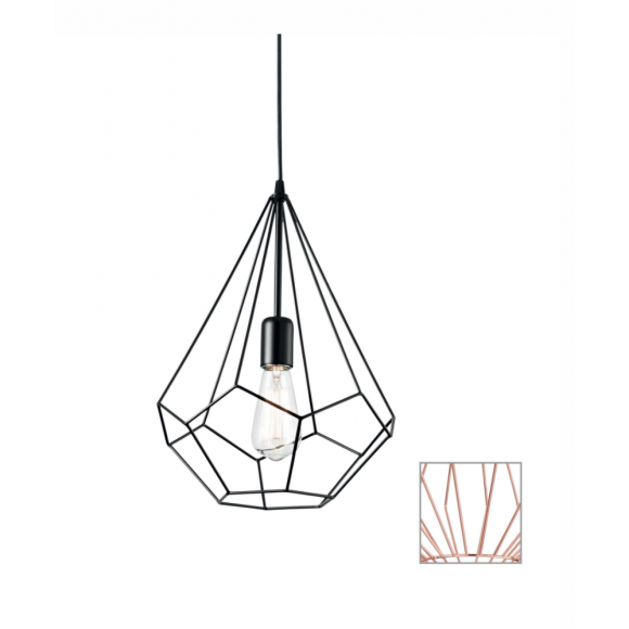 Ideal Lux 167367 závěsné stropní svítidlo Ampolla Rame 1x60W|E27 - měď