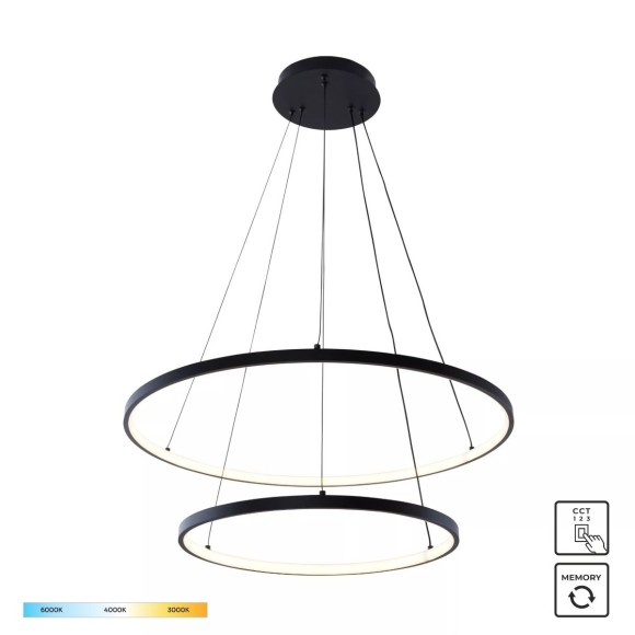 Zuma Line 18140BK-2 LED závěsné stropní svítidlo BRENO | 50W integrovaný LED zdroj | 3000/4000/6000K