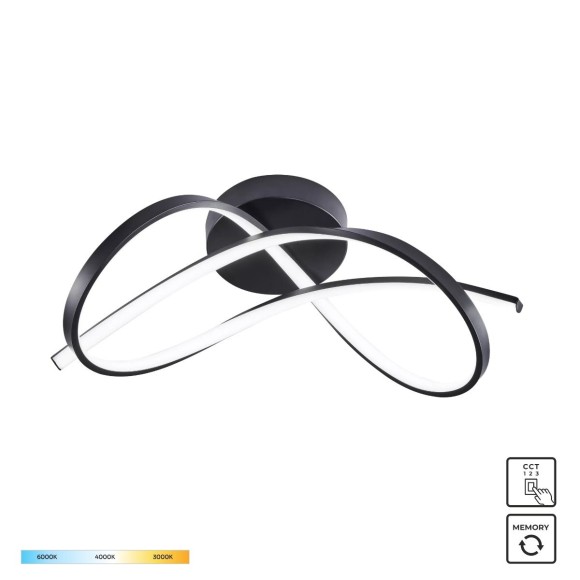 Zuma Line 19602C-BK LED přisazené stropní svítidlo PAUL | 30W integrovaný LED zdroj | 3000/4000/6000K