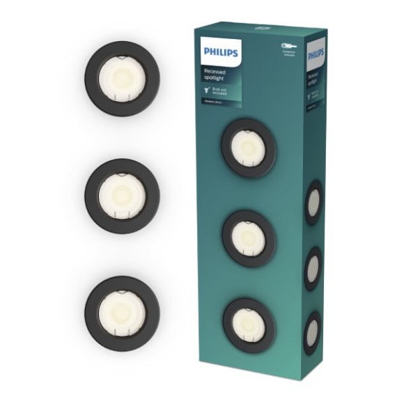 Philips 8721103037091 sada zápustných svítidel Peridot GU10 | černá