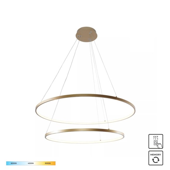 Zuma Line 2023200-GD LED závěsné stropní svítidlo BRENO | 60W integrovaný LED zdroj | 3000/4000/6000K