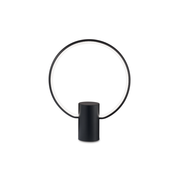 Ideal Lux 224640 LED stolní svítidlo Cerchio 1x12W | 470lm | 3000K | IP20 - kabel s integrovaným vypínačem a napájecím zdrojem, černá