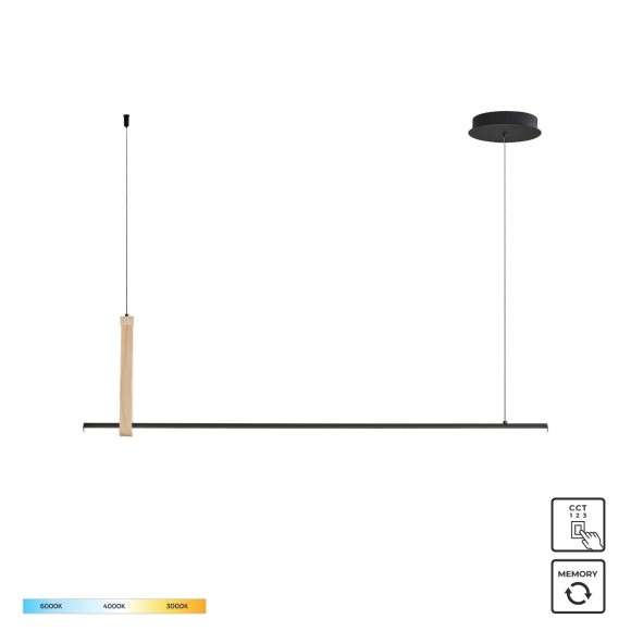 Zuma Line 22806M-WOOD LED závěsné stropní svítidlo WOOD CLAUD | 20W integrovaný LED zdroj | 3000/4000/6000K