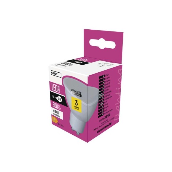 EMOS ZQ8255D LED žárovka Classic | 7W MR16 | 800lm | 4000K