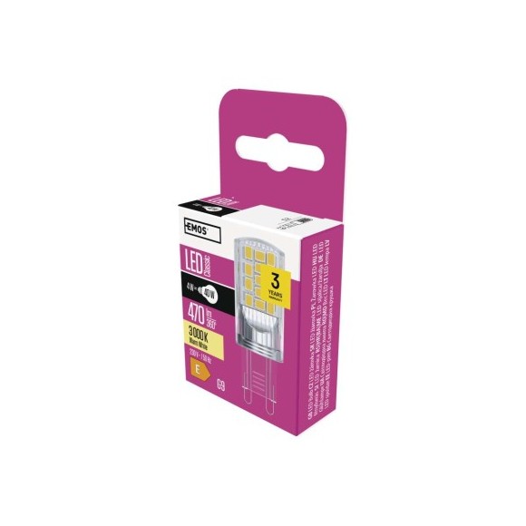 EMOS ZQ9544 LED žárovka Classic | 4W G9 | 470lm | 3000K