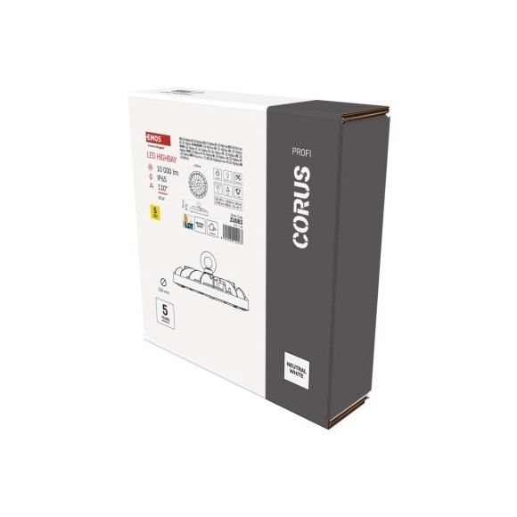 EMOS ZU083 LED závěsné stropní svítidlo HIGHBAY CORUS | 83W integrovaný LED zdroj | 10000lm | 4000K