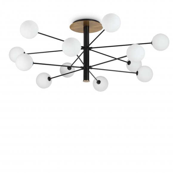 Ideal Lux 273709 přisazené stropní svítidlo Cosmopolitan pl12 12x15W | G9 - mosaz, bílá, černá