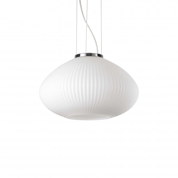 Ideal Lux 285184 závěsné stropní svítidlo Plisse Sp1 1x60W | E27 - chrom, bílá