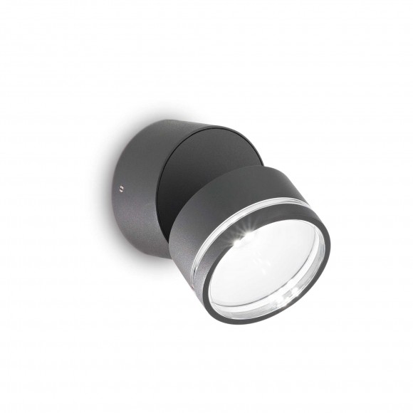 Ideal Lux 285450 LED venkovní nástěnné svítidlo Omega Ap Round 1x7W | 610lm | 3000K | IP54 - antracit