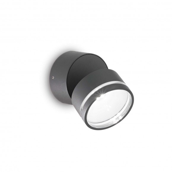 Ideal Lux 285467 LED venkovní nástěnné svítidlo Omega Ap Round 1x7W | 650lm | 4000K | IP54- antracit