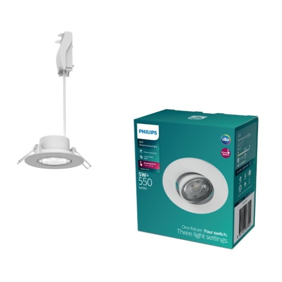 Philips 8721103037954 LED zápustné svítidlo Cilantro  | 5W integrovaný LED zdroj | 550lm | 4000K | bílá