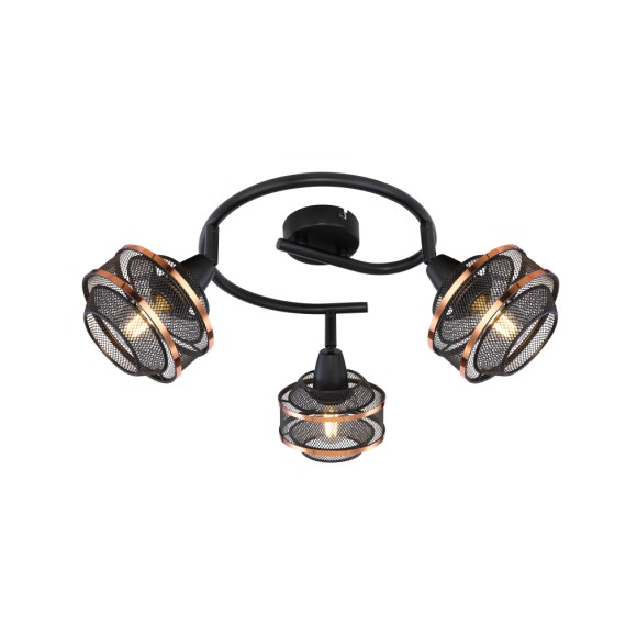 Globo 54020-3 přisazené stropní svítidlo Bellona 3x60W | E14- černá, zlatá
