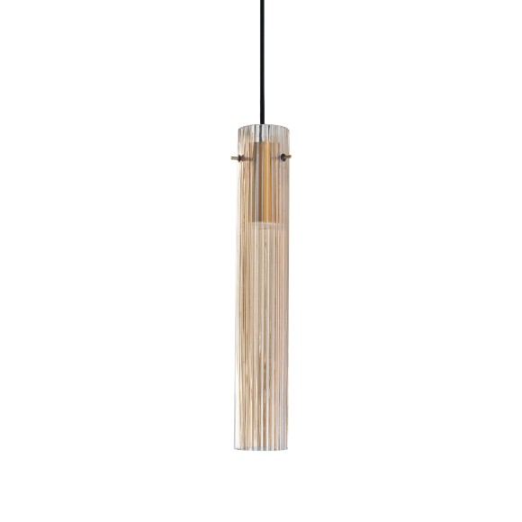 Ideal lux 353890 LED závěsné stropní svítidlo FLAM  | 10W integrovaný LED zdroj | 480lm | 3000K | na lanku | stahovací | hnědá