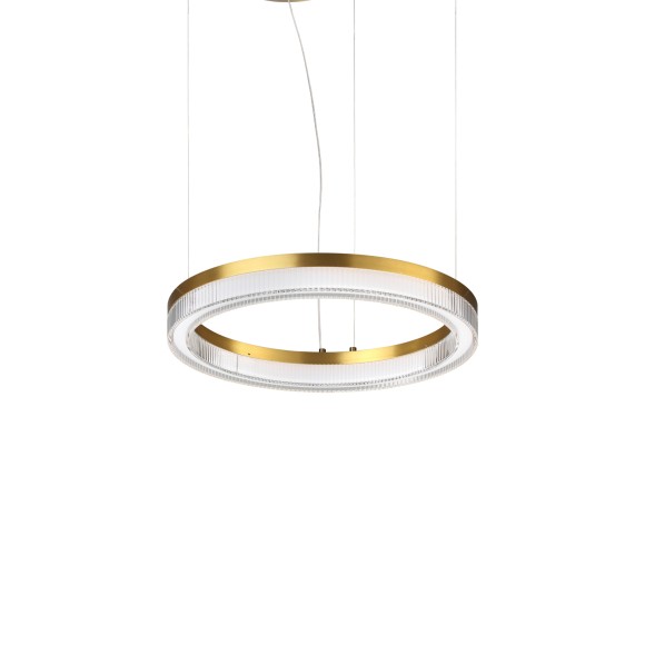 Ideal lux 364964 LED závěsné stropní svítidlo CROWN  | 21W integrovaný LED zdroj | 1380lm | 3000K | stahovací | na lanku | bronz