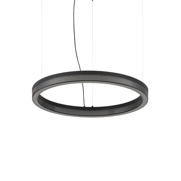 Ideal lux 365008 LED závěsné stropní svítidlo CROWN  | 31W integrovaný LED zdroj | 780lm | 3000K | stahovací | na lanku | černá