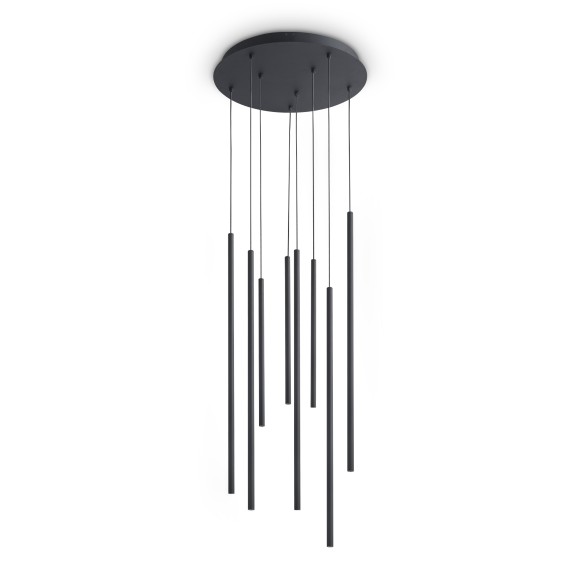 Ideal lux 371177 LED závěsné stropní svítidlo LOOK  | 16W integrovaný LED zdroj | 1150lm | 3000K | stahovací | na lanku | černá
