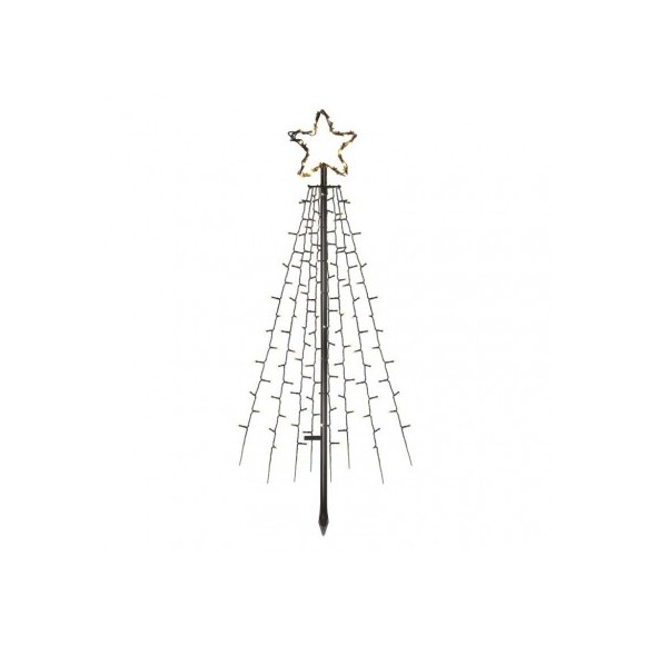 Emos DCTW02 LED vánoční strom 180 cm 180LED | 6W | IP44 - teplá bílá, časovač, kovová