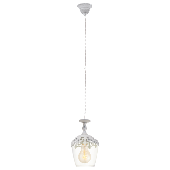 Eglo 49221 závěsné svítidlo Bampton 1x60W | E27 - bílá patina