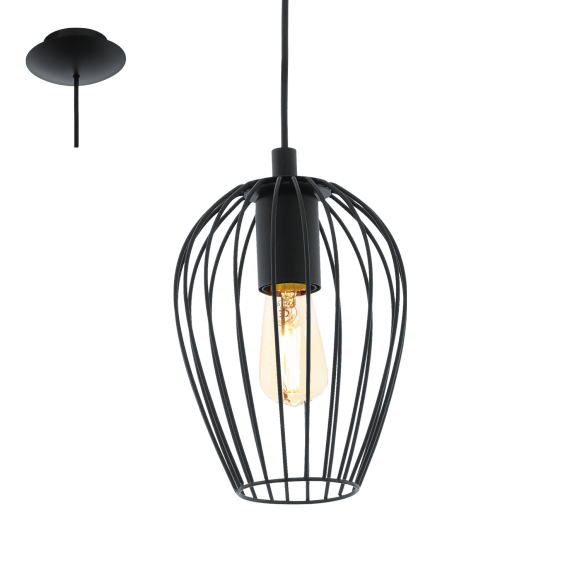 Eglo 49477 závěsné svítidlo Newtown 1x60W | E27 - černá