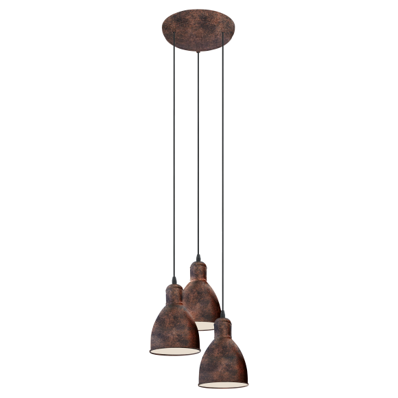 Eglo 49493 závěsné svítidlo Priddy 1 3x60W | E27 - měděná