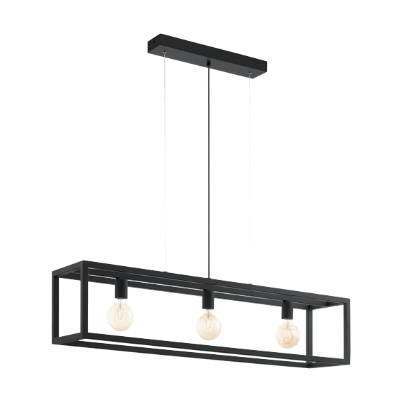 Eglo 49564 závěsné svítidlo Elswick 3x60W | E27 - černá