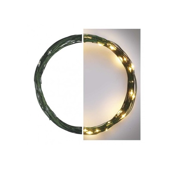 Emos D3AW03 vánoční nano řetěz 4m 40 LED | 2,4W | IP44 - teplá bílá, časovač, zelená