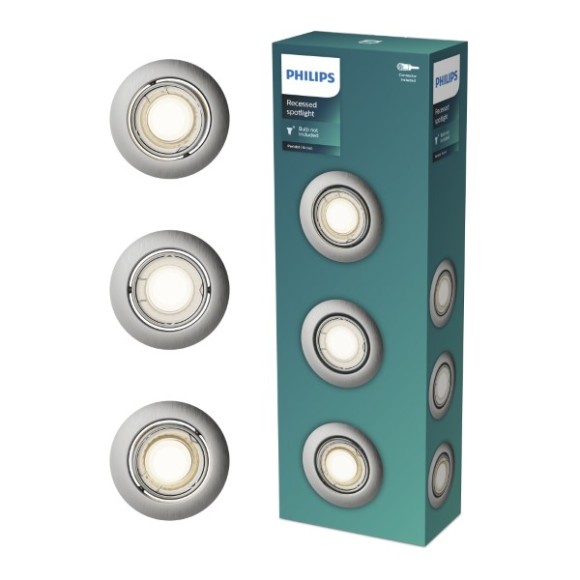 Philips 8721103036995 sada zápustných svítidel Peridot GU10 | chrom