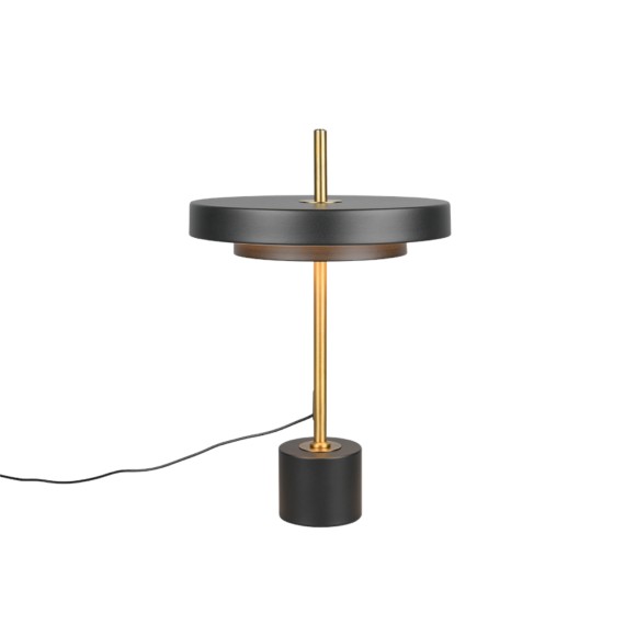 Trio T540210180 LED stolní lampička KEATON | 12W integrovaný LED zdroj | 1x1400lm | 2300+3000+4000K | s vypínačem | stmívač | černá | zlatá