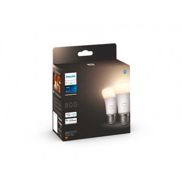 Philips Hue 8719514319028 LED žárovky set 2x9W | 806lm | 2700K - stmívatelné, bluetooth, White