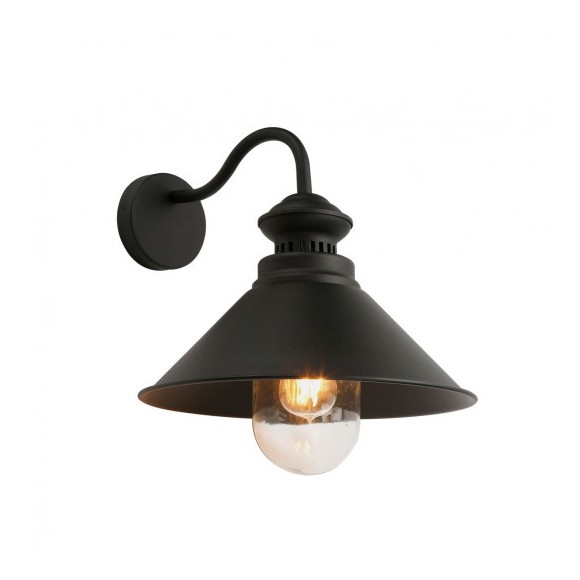 Italux WL-34221-1 nástěnná lampa Manesto 1x60W | E27 | IP20 - sklo, kov, barva černá