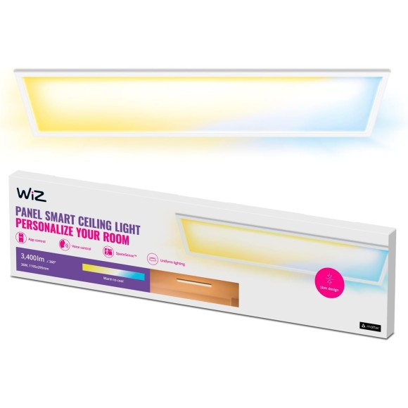 Philips WiZ 8720169071391 LED přisazené stropní svítidlo Ceiling RT | 36W integrovaný LED zdroj | 3400lm | 2700-6500K