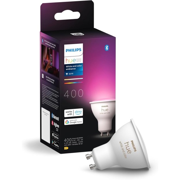 Philips Hue 8720169229754 LED inteligentní žárovka | 4,2W GU10 LED | 400lm | 2000-6500+RGBK