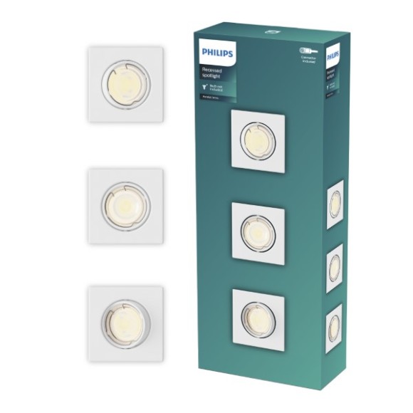 Philips 8721103037015 sada zápustných svítidel Peridot GU10 | bílá