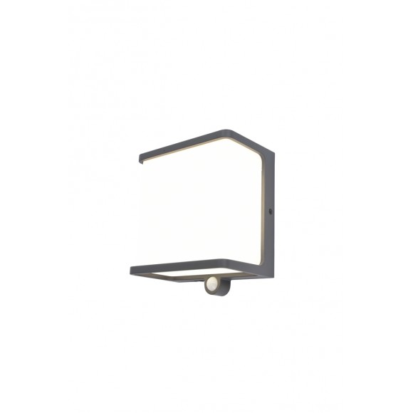 Lutec 6943701125 LED solární venkovní nástěnné svítidlo Doblo 1x12W | 1000lm | 4000K | IP44 - se senzorem, šedá