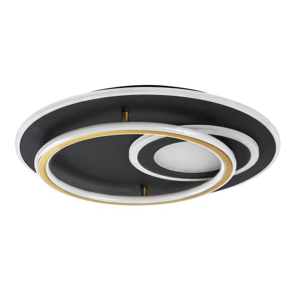 Rabalux 71466 LED přisazené stropní svítidlo Brantiel | 60W integrovaný LED zdroj | 3000lm | 3000-6000K | dálkové ovládání | stmívač | černá