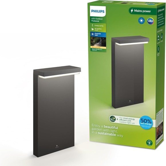 Philips 8720169257290 LED venkovní sloupek Bustan | 3,8W integrovaný LED zdroj | 800lm | 2700K