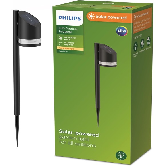 Philips 8720169265608 LED solární venkovní svítidlo k zapíchnutí Fyve | 1,5W integrovaný LED zdroj | 200lm | 2700K