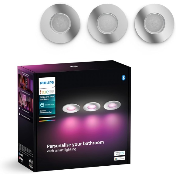 Philips HUE 8720169321014 LED sada bodových svítidel Xamento | 3x4,2W GU10 | 3x350lm | 2000-6500K+RGBK