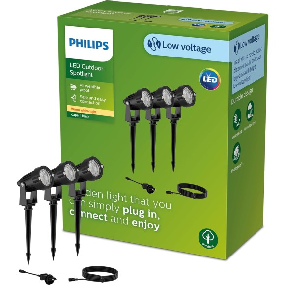 Philips 8720169269392 LED nízkonapěťové venkovní svítidlo Caper | 3W integrovaný LED zdroj | 2700K